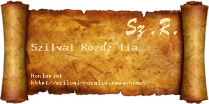 Szilvai Rozália névjegykártya