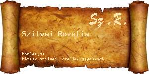 Szilvai Rozália névjegykártya